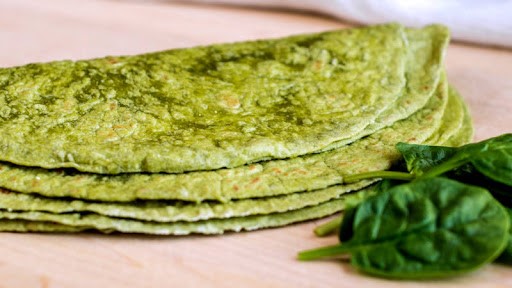 Homemade spinach tortilla
