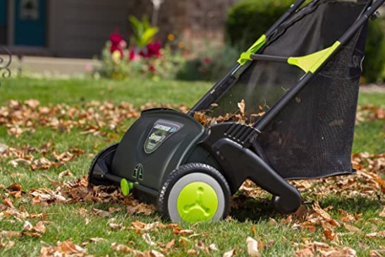 Earthwise LSW70021 21-Inch Leaf & Grass Push Lawn Sweeper