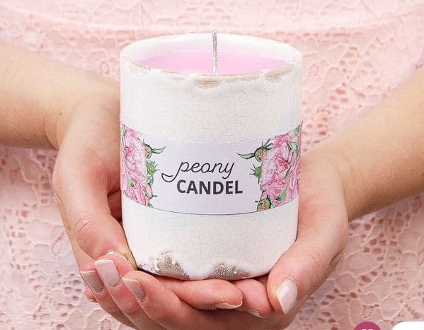 Peony-scented candle