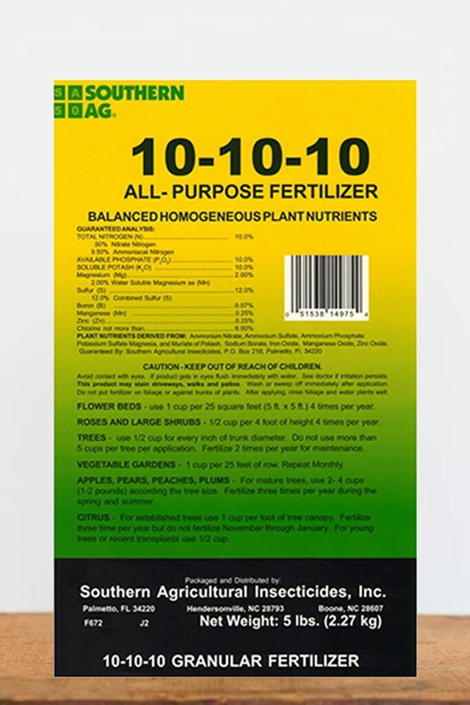 Southern Ag All Purpose Granular Fertilizer 10-10-10, 5 LB