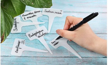 Whaline White Plant Labels with Garden Marker Pen