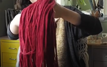 pokeweed-dyed yarn by good witch stitch