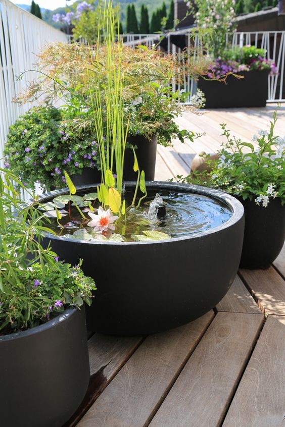 A heavy-duty stone clay bowl with a fountain feature.