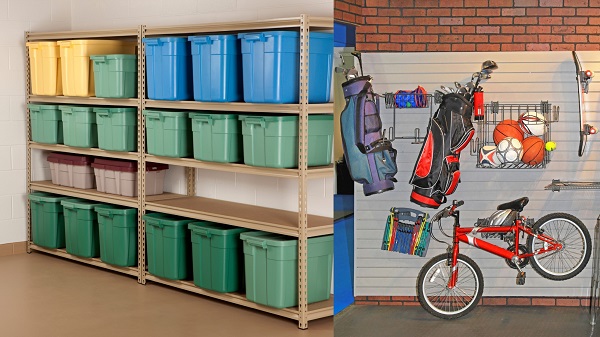 Racks and pegboards keeps clutter off the floor