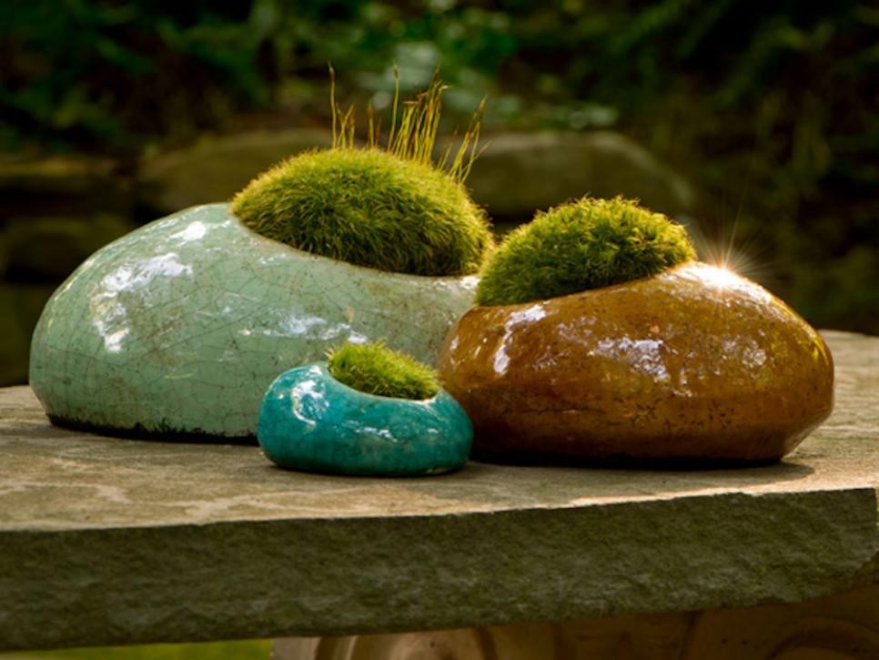 Stone art with moss