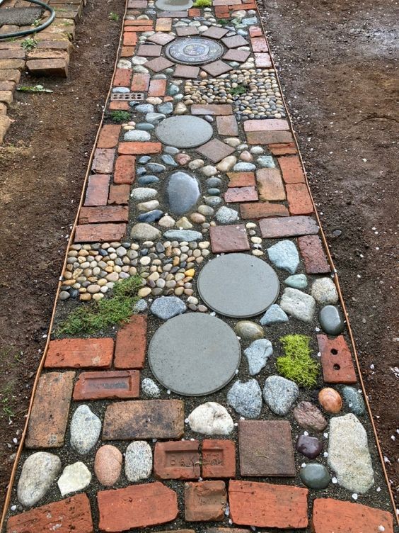 A creative piece of artwork made into a pathway.