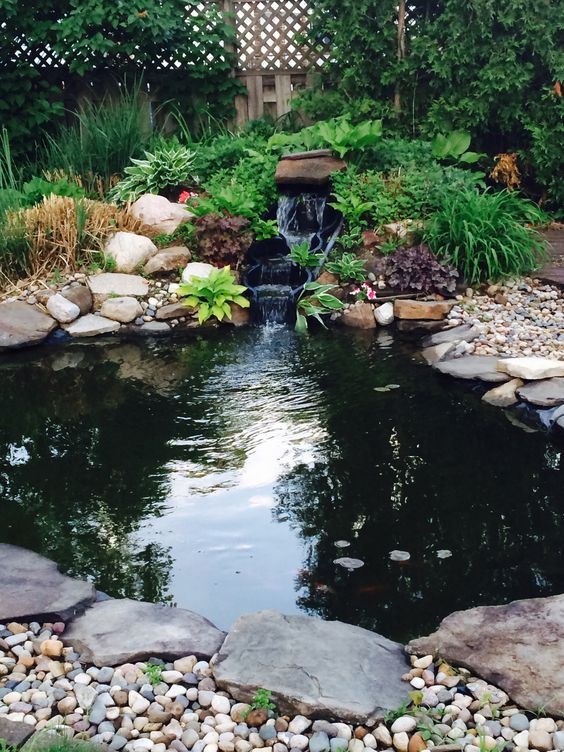 Fountains are also a usual element in classic koi pond designs.