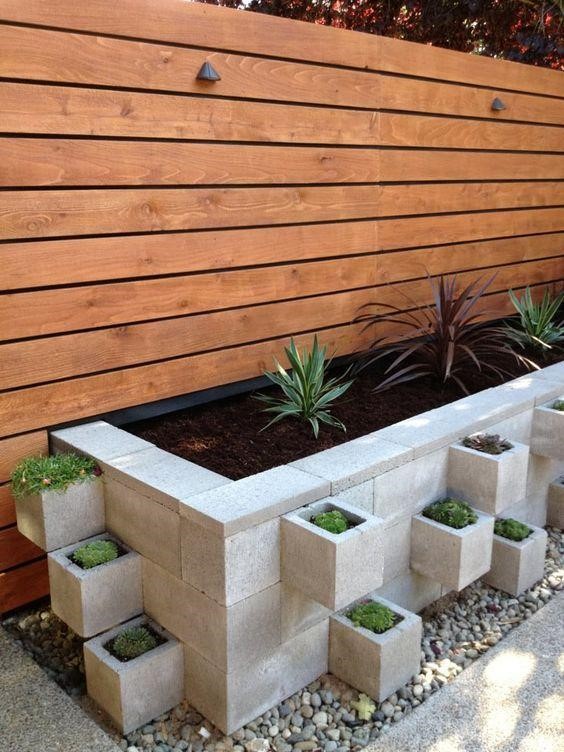 Concrete garden bed.