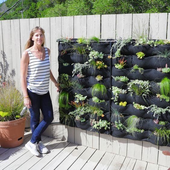 Fabric vertical planters.