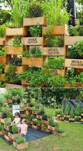 Stacked fence planter box ideas