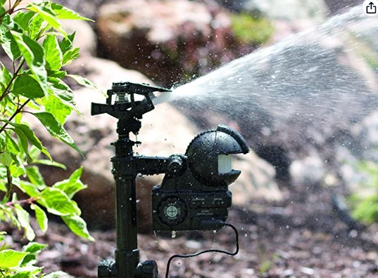 Motion-activated sprinkler.