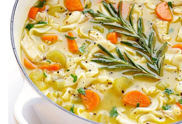 Rosemary chicken noodle soup