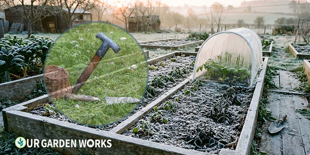 Frost dates by zone — frost on garden beds showing why knowing your spring and fall frost dates matters