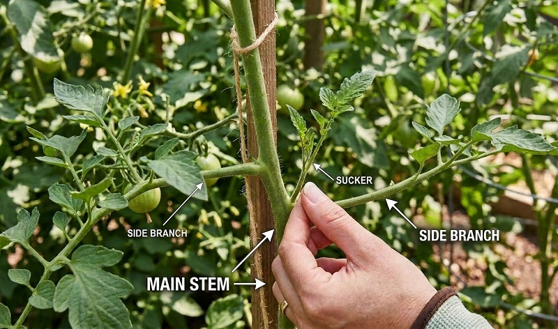 A sucker is the new shoot that grows in the axil