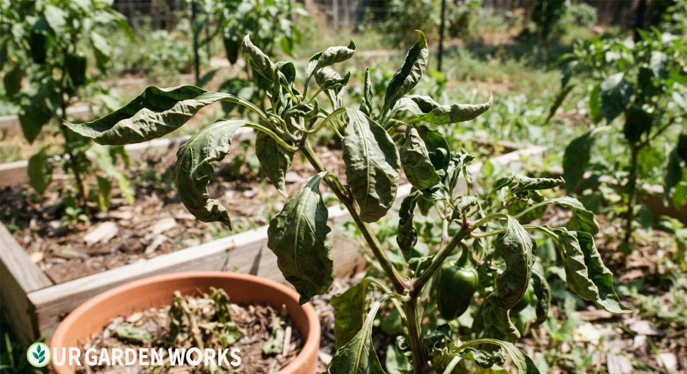 Pepper leaves curling upward