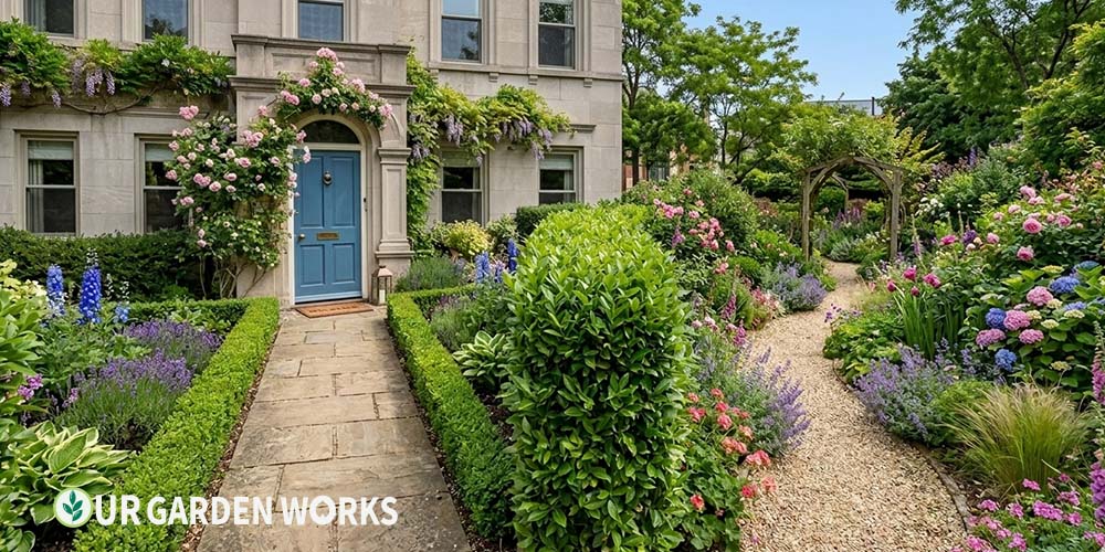 Curved vs straight garden path design comparison