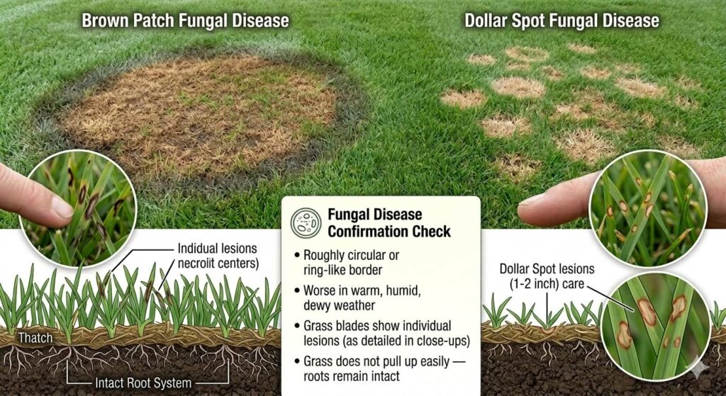 Cause 2 — Brown Patch or Dollar Spot Fungal Disease