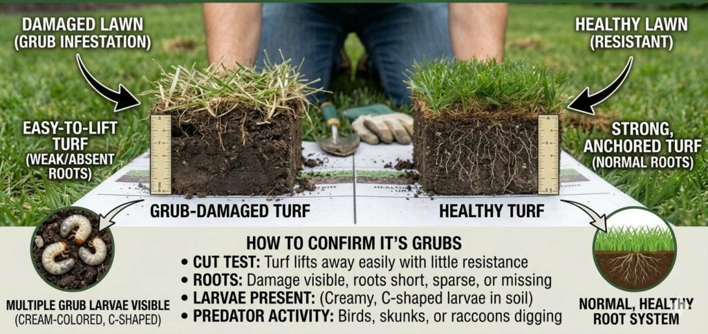 Cause 2 — Grub Damage Grubs
