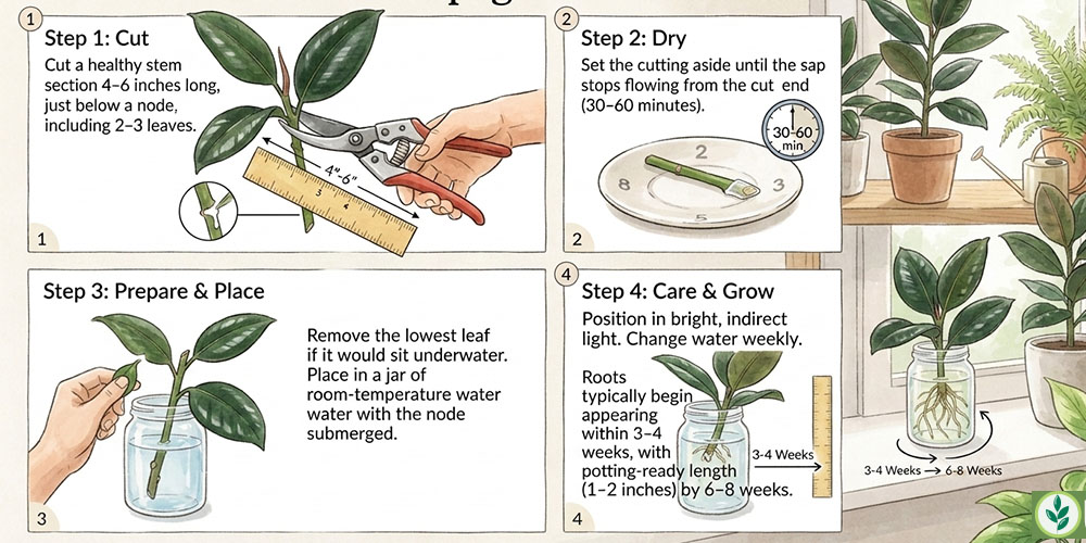 how to propagate rubber plant - water propagation