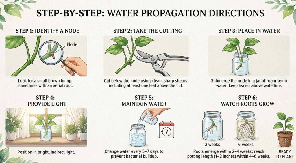 How to Propagate Monstera from Stem Cuttings - Water Propagation